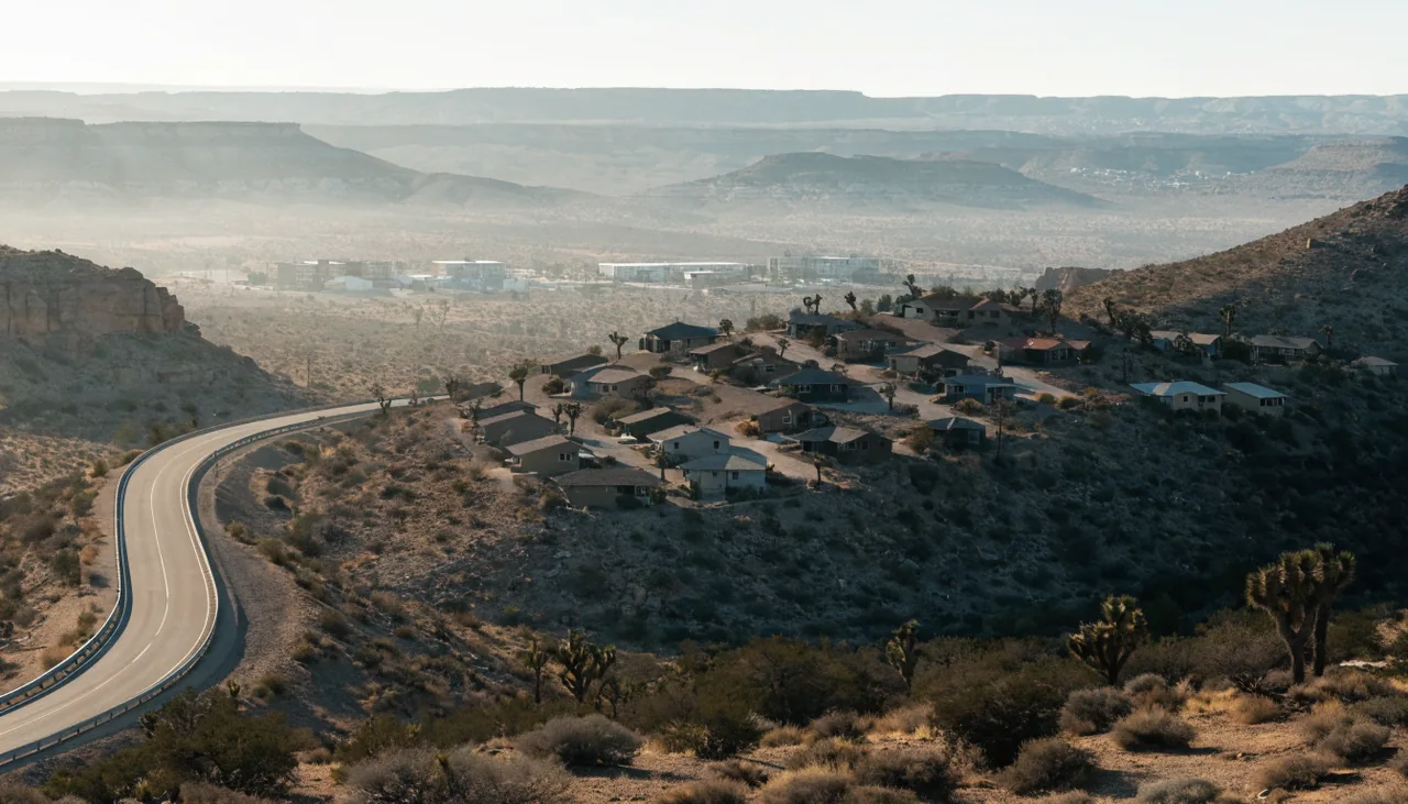 Vista del vecindario Desert View Highlands en el noroeste de Palmdale