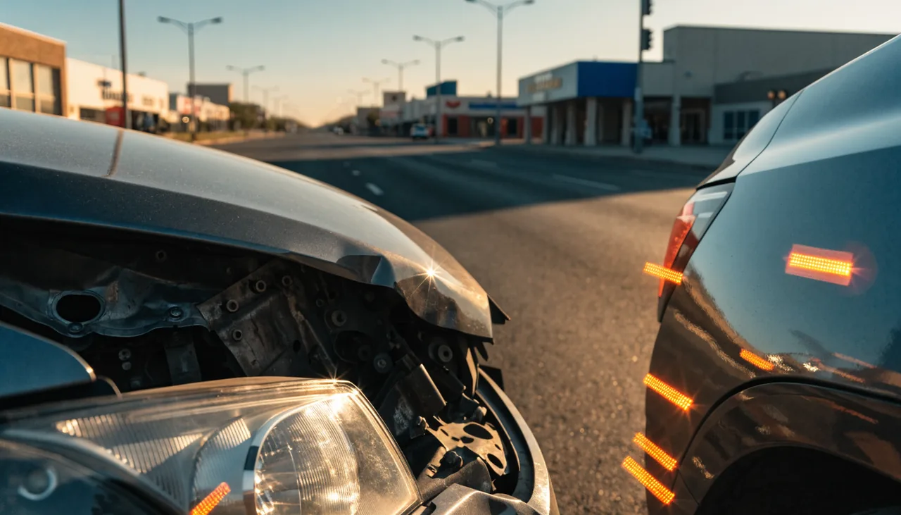 Choque de autos en un bulevar comercial de Palmdale